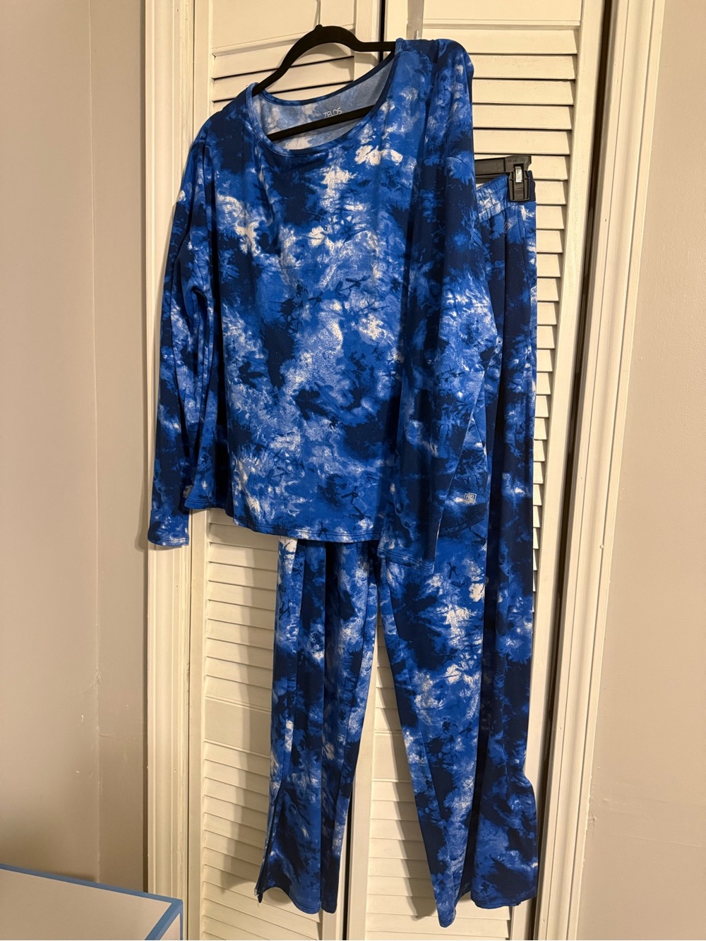 ZELOS Royal Blue Tie-Dye Lounge Pajama Set